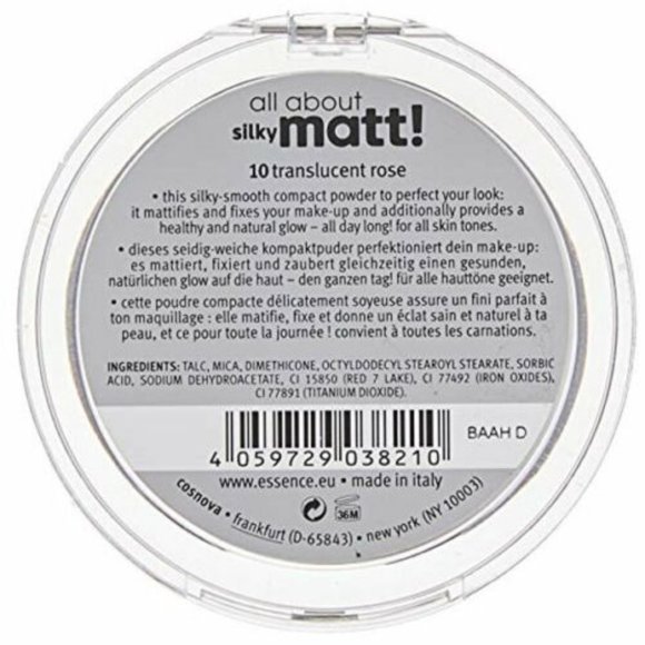 6 Pack Essence All About Silky Matt Fixing Compact Powder - Translucent Rose - Picture 3 of 4